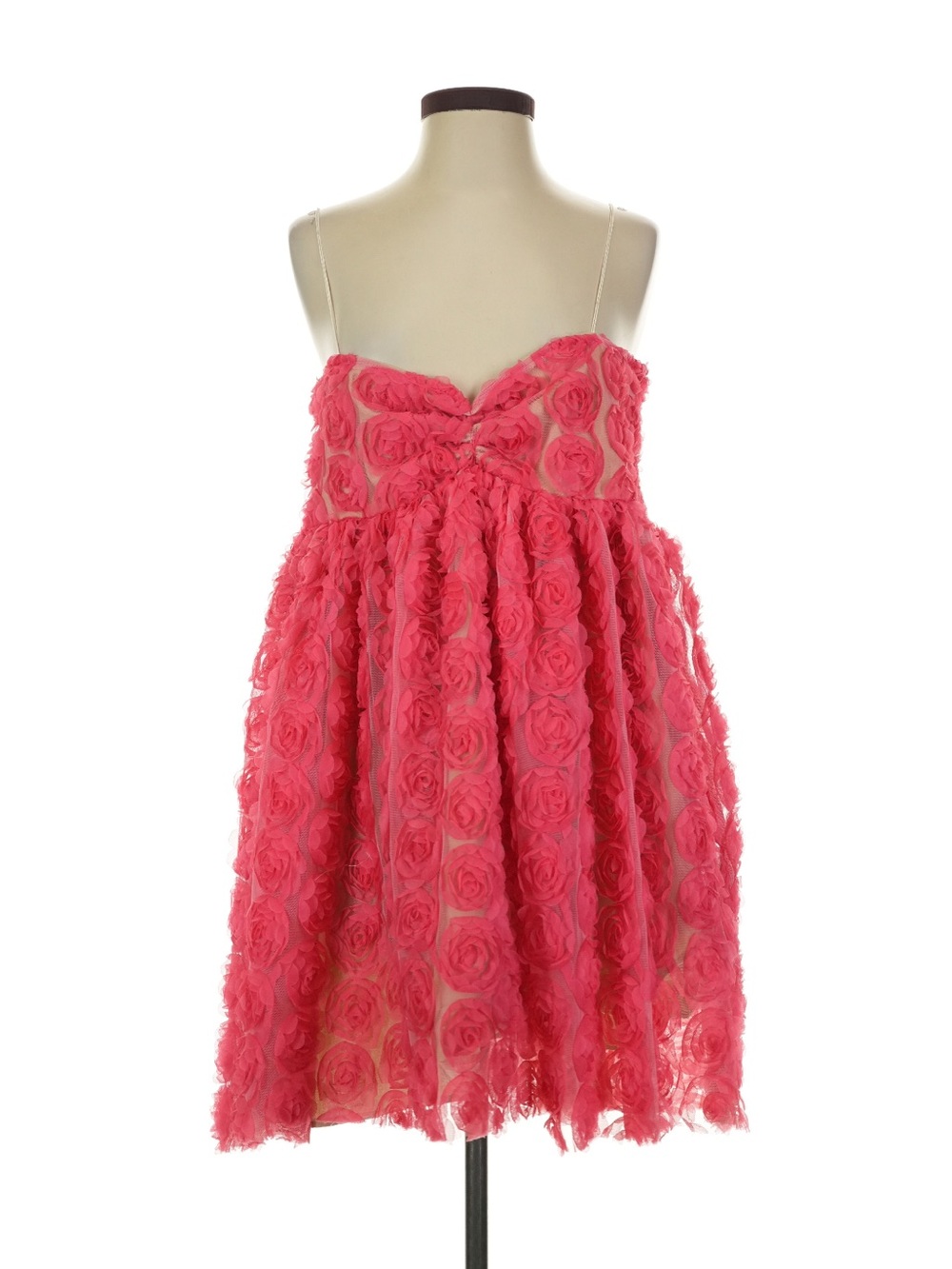Pink Rose-Embellished Babydoll Party Dress estimated XS/S